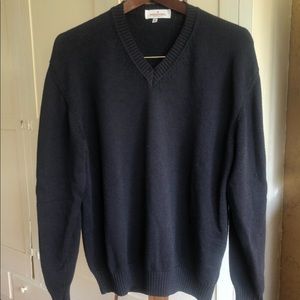 Ermenegildo Zegna Black Wool V-Neck Sweater XL 54